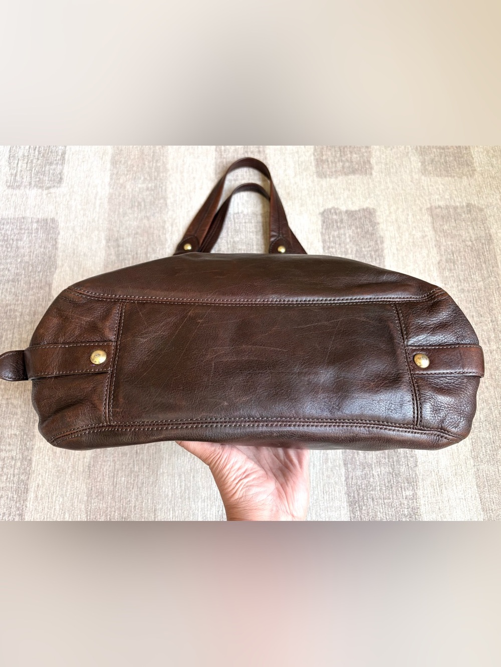 COACH Madison Maggie Brown Leather Shoulder Bag Hobo Tote Handbag Purse 14336 - Picture 6 of 10